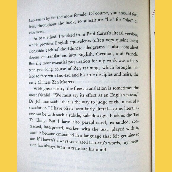 Book: Tao Te Ching by Lao-tzu, translated by Stephen Mitchell - Picture 12 of 16